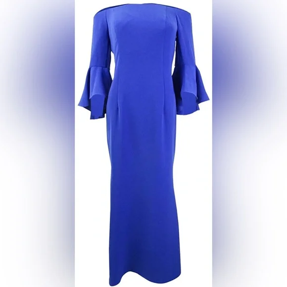 Vince Camuto Off Shoulder Bell Sleeve Gown - Picture 4 of 7